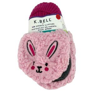K. Bell | Kid's Sherpa Slippers | 2 Pack | Pink & White | Size Medium